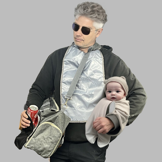 Large Tote / Diaper Bag w/ Changing Pad & Multiple Compartments Heather Grey