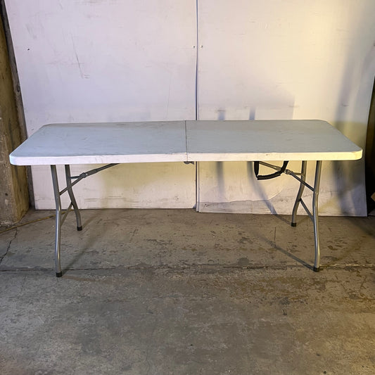 ZA@ ULINE Classic Folding Table Sz 72"L x 29.5"W x 30"H, Grey (AS-IS, Used)