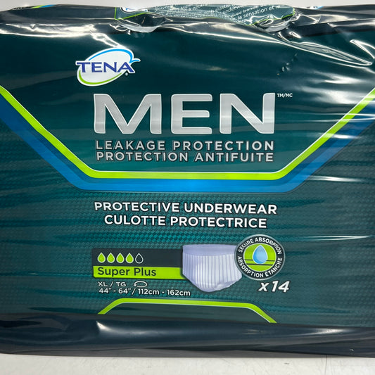 TENA (14 PACK) Men Super Plus Underwear, Heavy Absorbency Sz XL White 35108-06