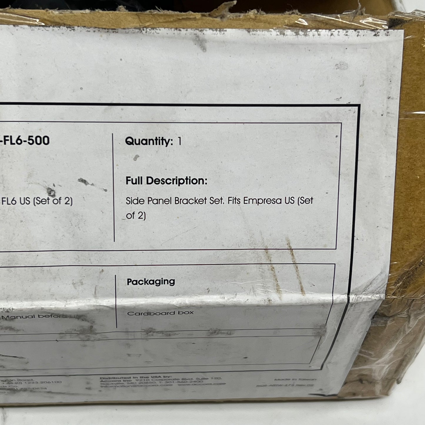 ACCORA Side Panel Bracket Set For Empressa Floor Beds SIDPBKT-0-FL6-500