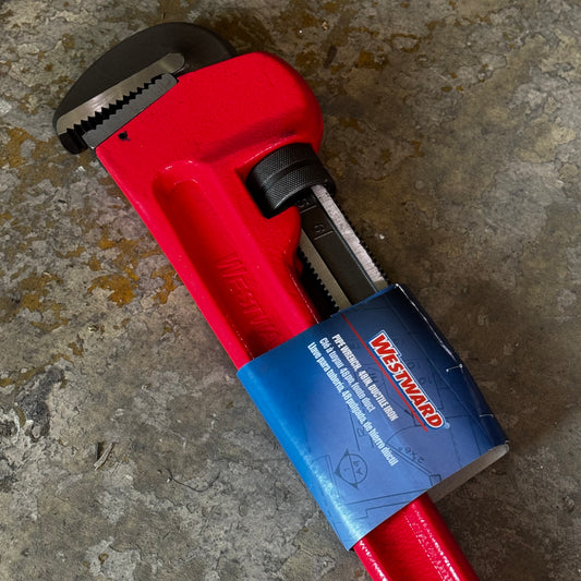 WESTWARD Cast Iron Pipe Wrench 6" Jaw x 48" Long Red 6ATY2A