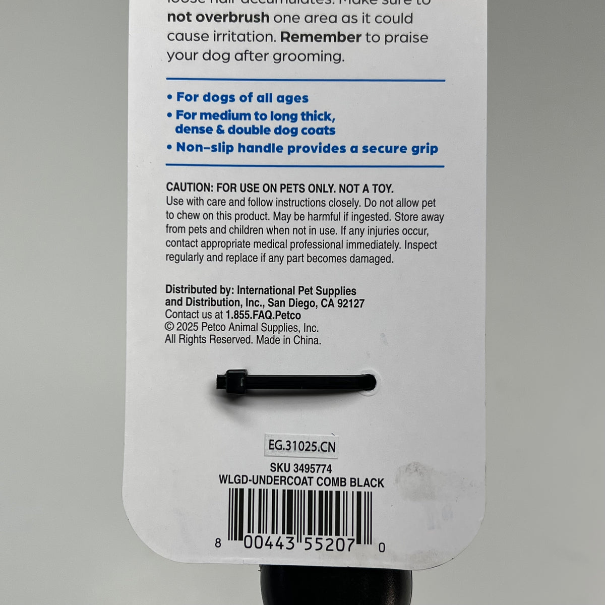WELL & GOOD (2 PACK) Undercoat Comb Removes Loose Undercoat Black 3495774