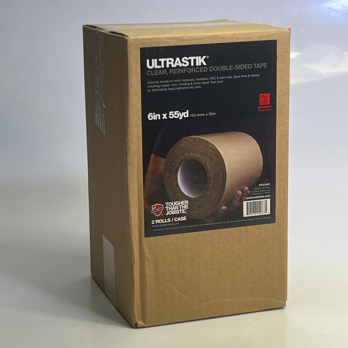 ULTRASTIK (2 Rolls) Clear, Reinforced Double Sided Tape Sz 6" x 55 yd. ST6164C