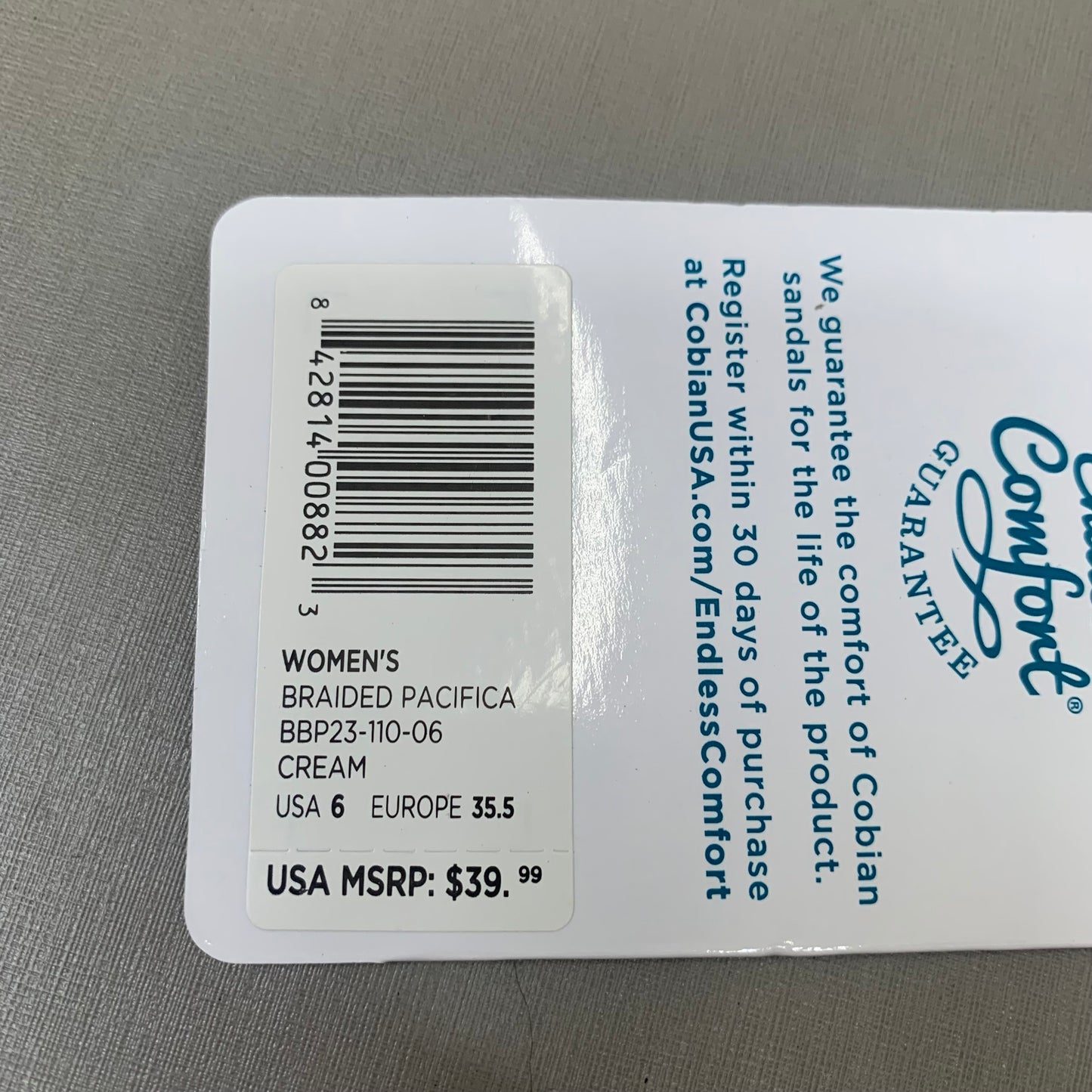 COBIAN Braided Pacifica Sandals Women's SZ 6, EU 35.5 Cream BBP23-110-6