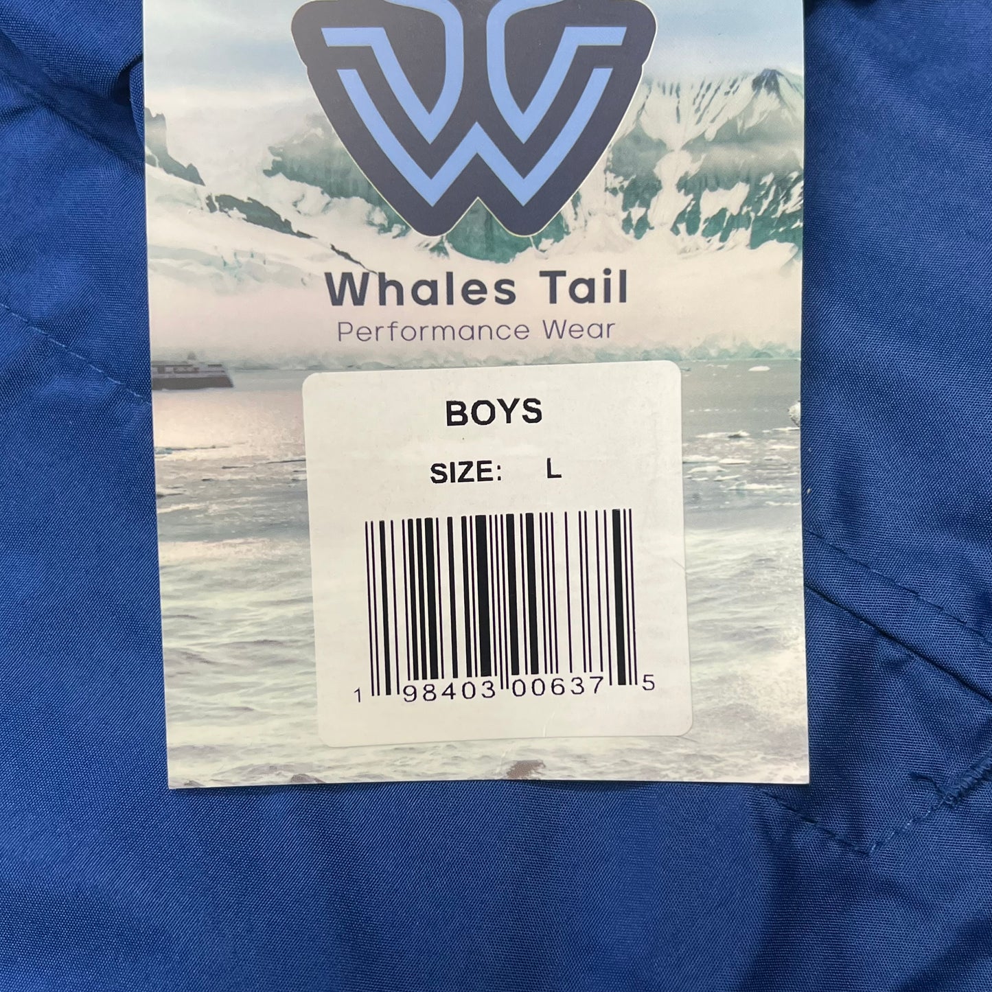 WHALES TAIL PERFORMANCE WEAR Fleece Lined Windbreaker Jacket Boy's Sz L Blue
