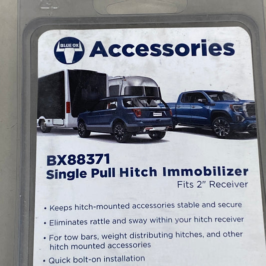 BLUE OX Single Pull Hitch Immobilizer For Vehicle Theft Deterrent Chrome BX88371 (New Other- Slightly Distressed Packaging)