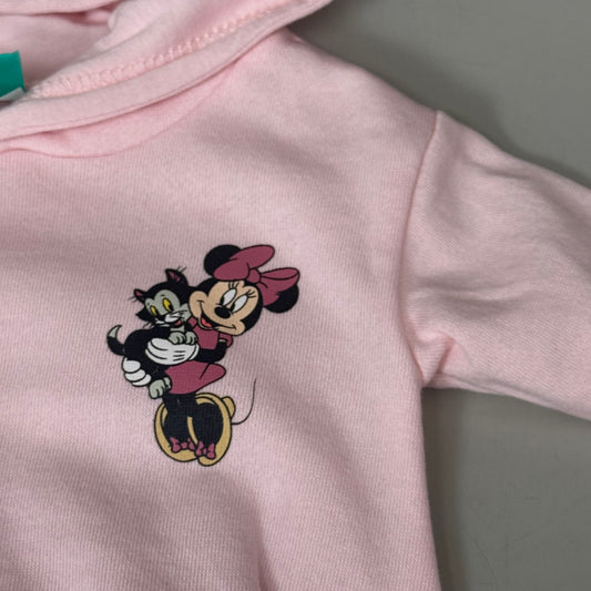 DISNEY BABY Minnie Mouse Romper w/ Hood & Pocket Baby Sz 3-6 Months Pink RPHK