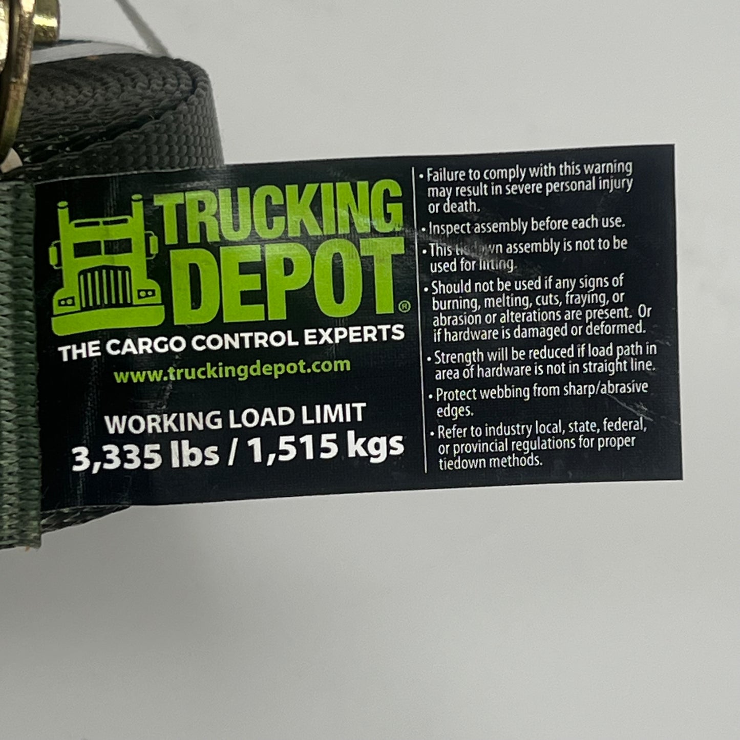 TRUCKING DEPO Heavy Duty Tie Down Ratchet Assembly 3,335 Lb Working Limit Green