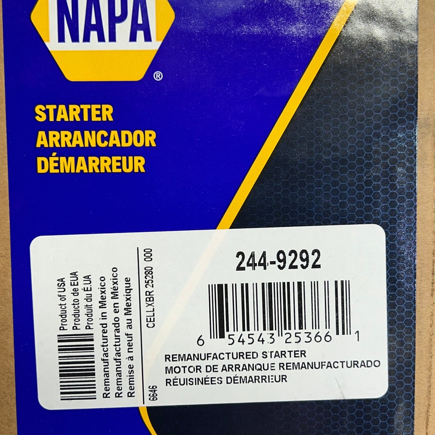 NAPA Remanufactured Clockwise Rotation Starter For Ford & Lincoln 2449292