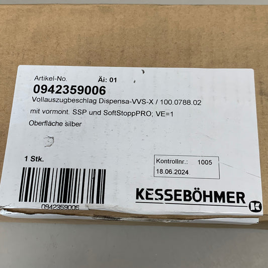 KESSEBOHMER Door Guides For Extension 90 Degree Titanium Soft Stop 0942359006
