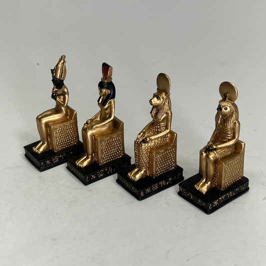 SUMMIT COLLECTION (SET OF 4) Seated Gods & Goddesses Ancient Egypt Gold Y8133