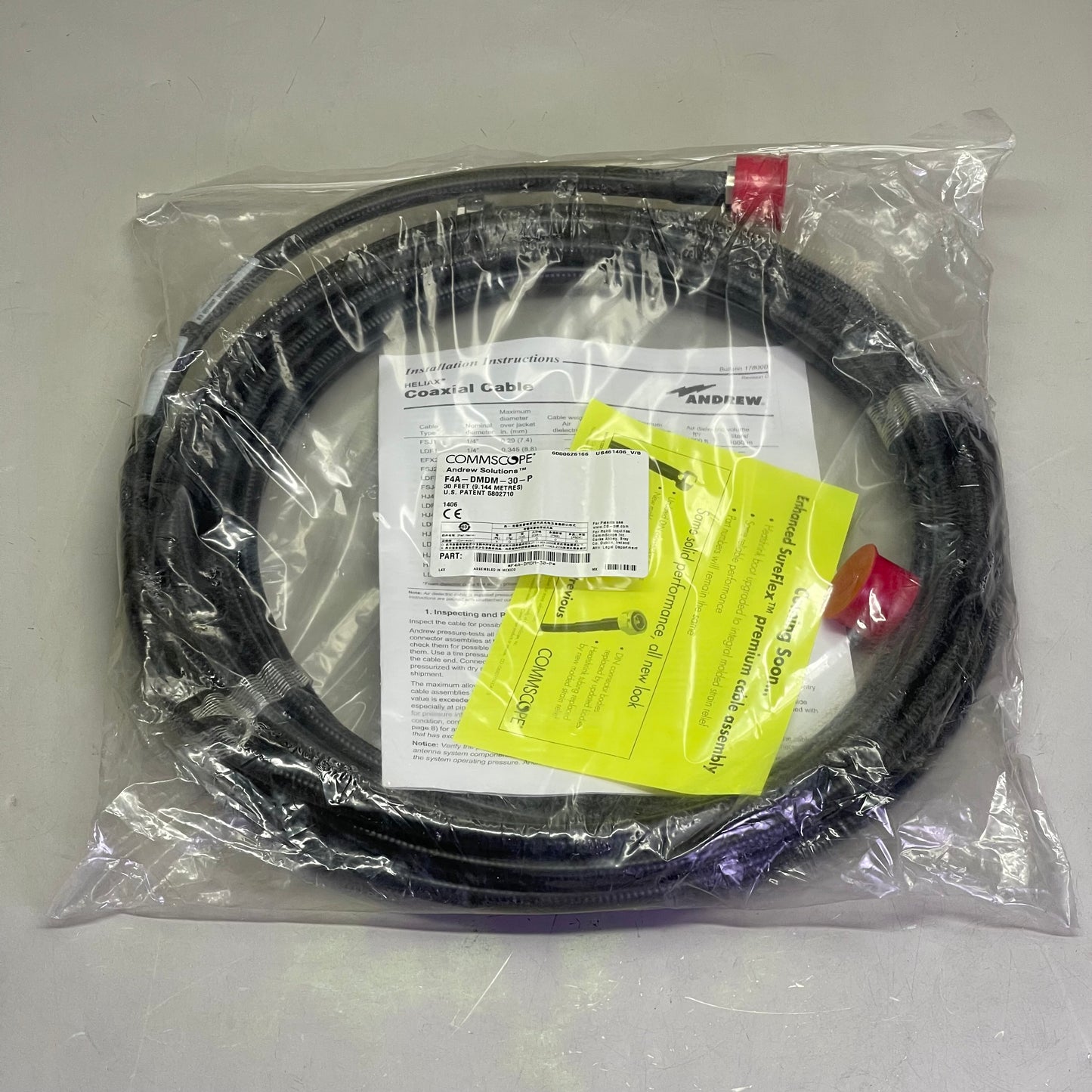 ANDREW SOLUTIONS Coaxial Cable 30 ft Black F4A-DMDM-30-P