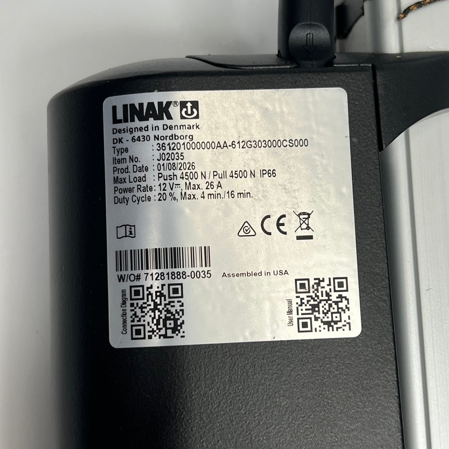 LINKAK Heavy Duty High Force Industrial Linear Actuator LA36 Series 12V J02035