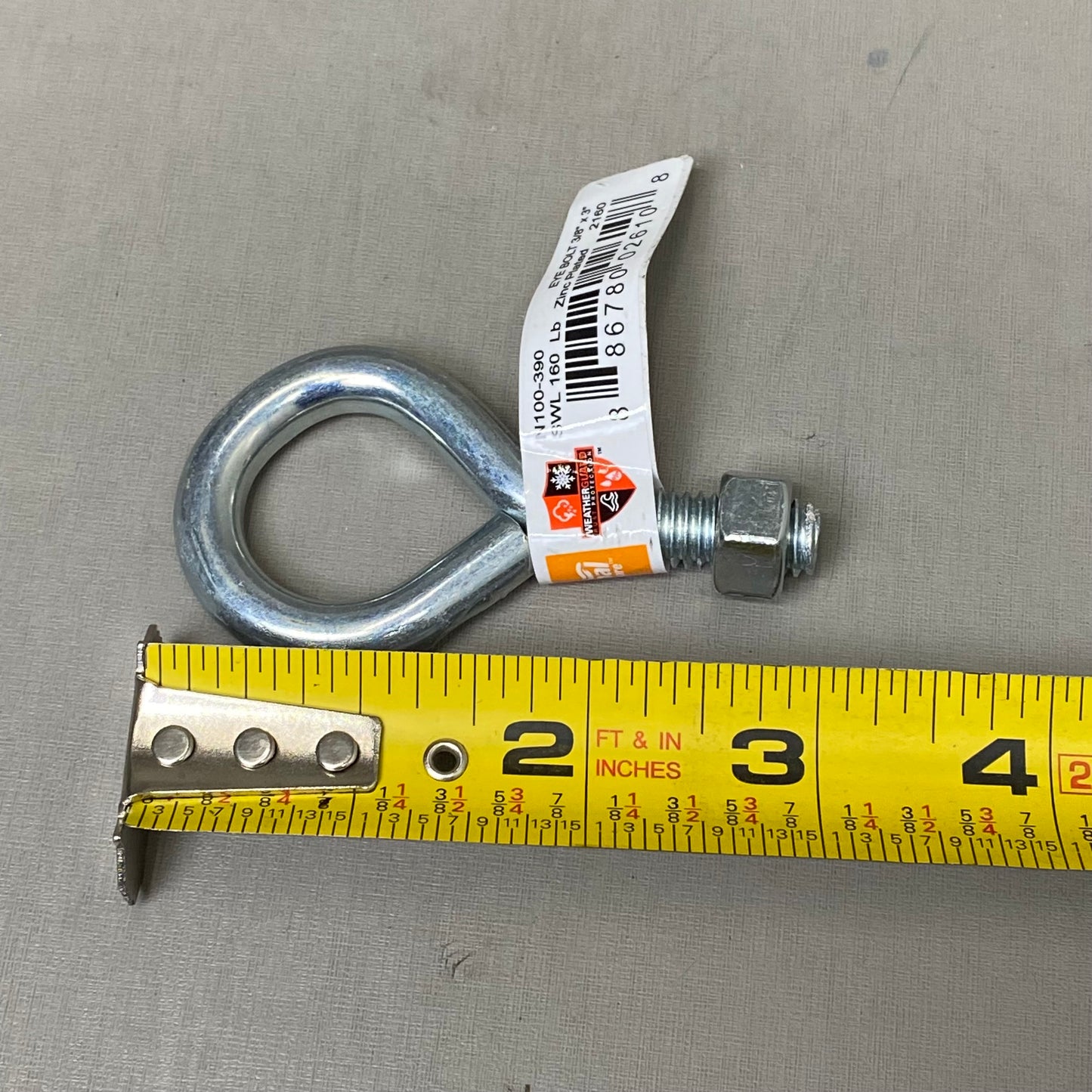 NATIONAL HARDWARE (10 Pack) Zinc Plated Eye Bolt 3/8"x3" N100-390