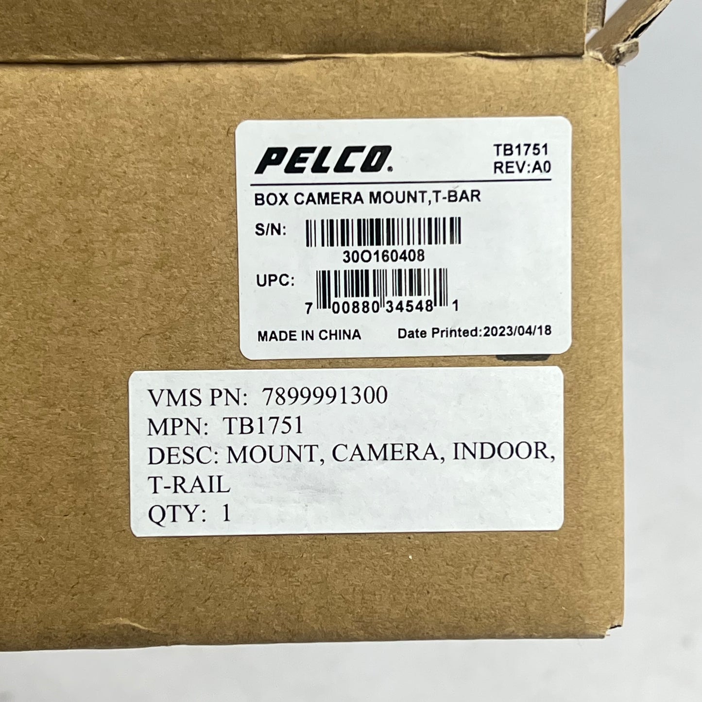PELCO Universal T-Rail Camera Mount with Adjustable Swivel Head Gray TB1751
