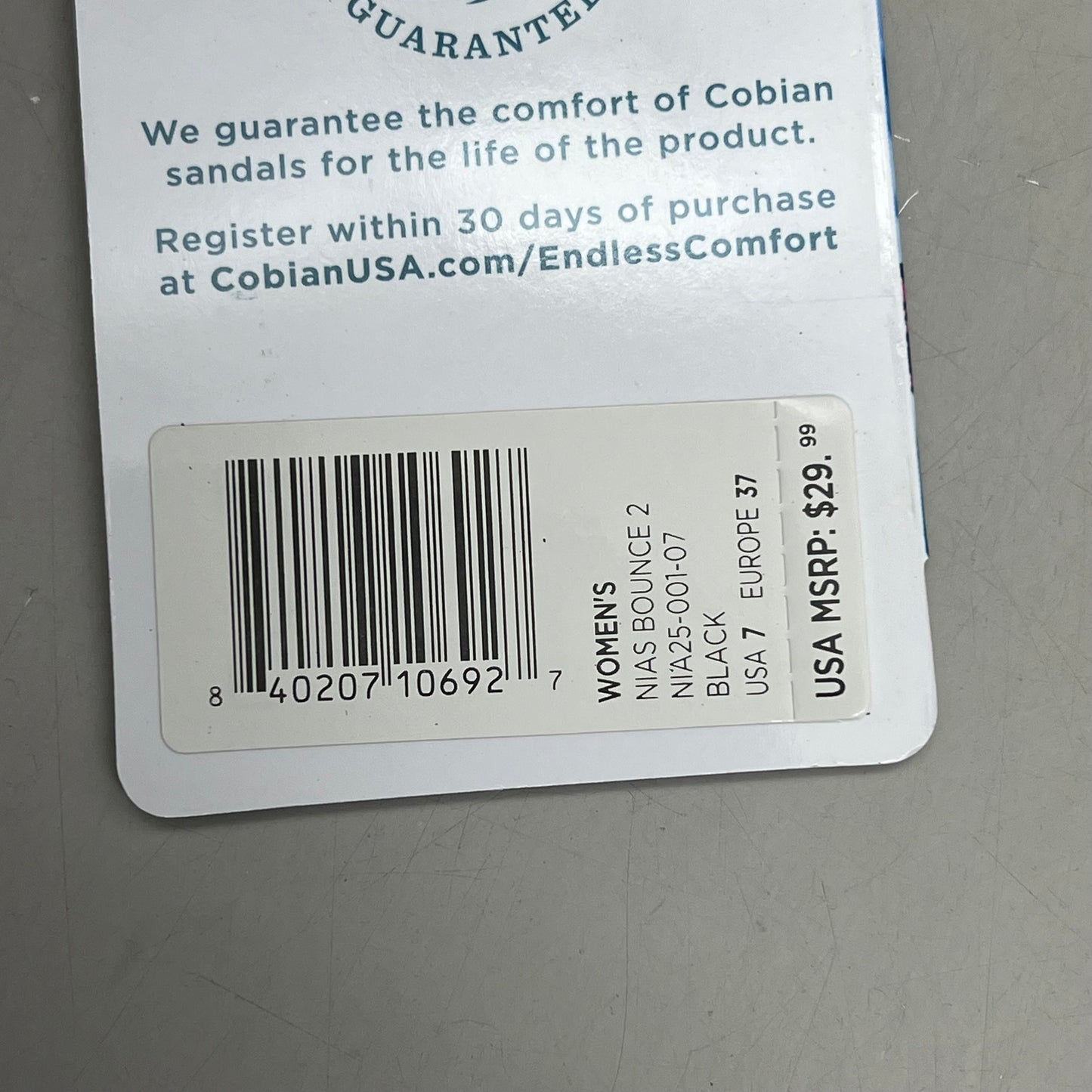 COBIAN Nia's Bounce 2 Synthetic Leather Women's Sz 7, EU 37 Black NIA25-001-7