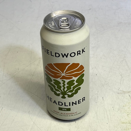 ZA@ FIELDWORK (3 PACK, 12 CANS TOTAL) Headliner Non-Alcoholic IPA 16 Fl Oz (Slight|ly Distressed Packaging)