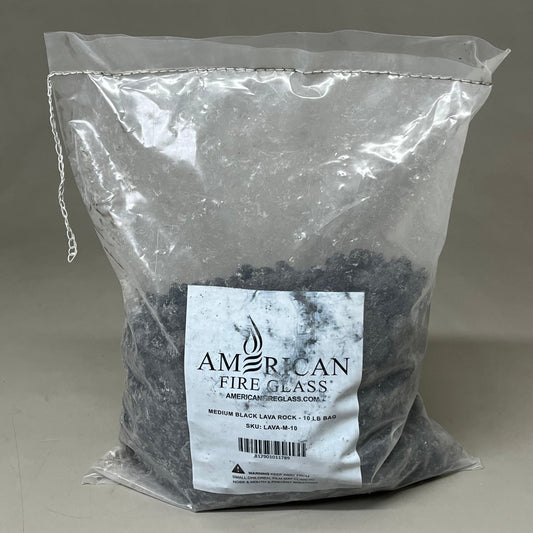 AMERICAN FIRE GLASS (2 PACK, 20 POUNDS TOTAL) Medium Lava Rock LAVA-M-10