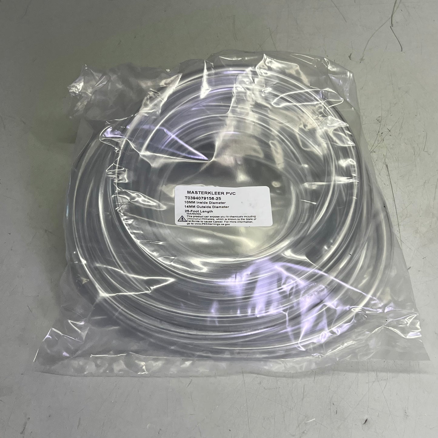 MASTERKLEER PVC Pvc Tubing Clear Sz 25'L x 10mm inside x 14mm outside T0394079156-25