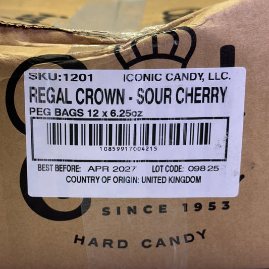 ZA@ ICONIC CANDY (12 PACK) Hard Candy Sour Cherry 6.25 oz BB 04/27 C