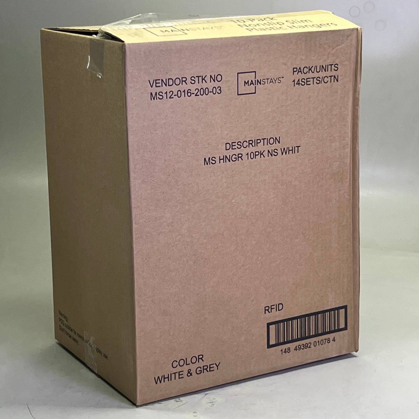 MAINSTAYS (140 Pcs) Non-Slip Clothes Hangers, White Durable Plastic White MS12-016-200-03