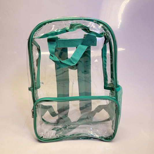 BWAP 17" Clear Plastic Backpack 17" x 12" x 6" Color Teal BP1643