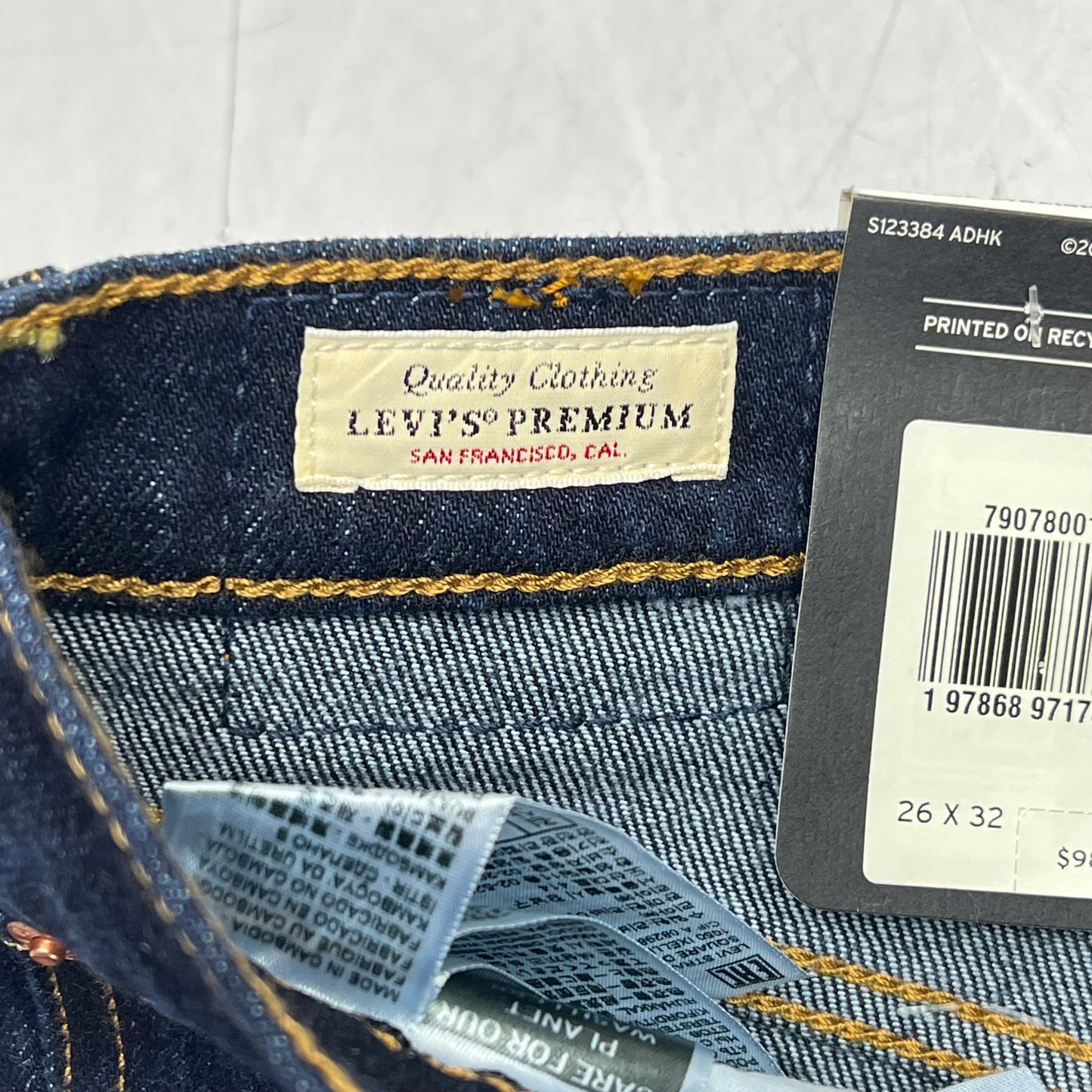 LEVIS Ribcage Straight Leg Denim Pants Women's Sz 26x32 Small Course 79078-0014