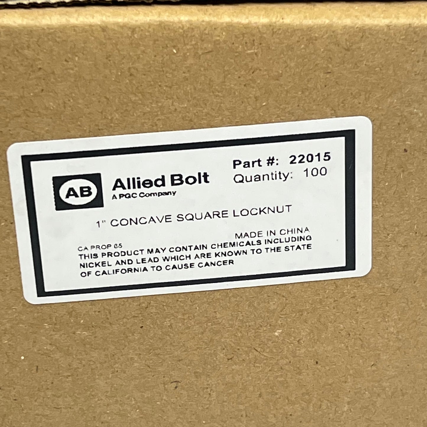 ALLIED BOLT (100 PACK) Steel Concave Square Locknut 1" Silver 22015