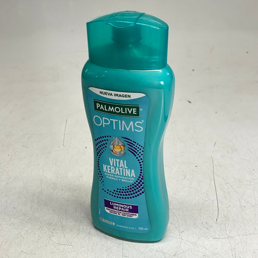 PALMOLIVE OPTIMS (2 PACK) Luminous Repair W/ Keratina 2 in 1 Shampoo 700 mL