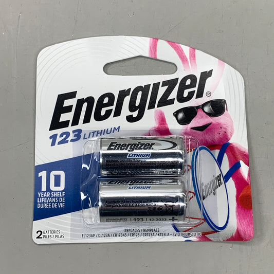 ENERGIZER (2 PACK, 4 Total Batteries) Lithium 123 3 V 1.5 mAh Camera Battery EL123APB2