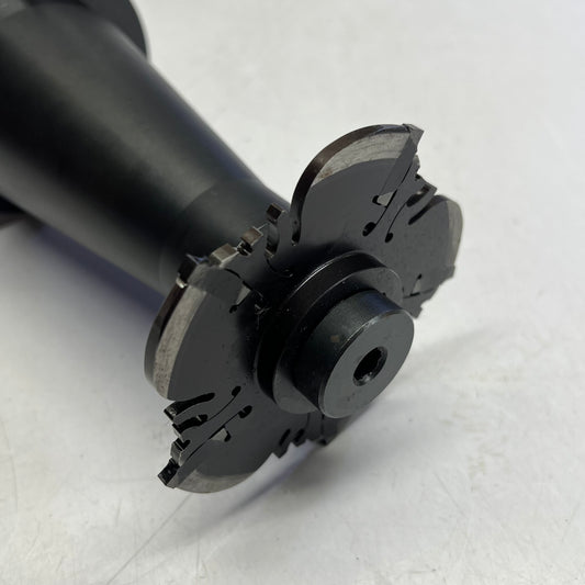 Tool Holder & Flower Shaped Cutting Attachment for CNC Machining ~1-1/2" (Used)