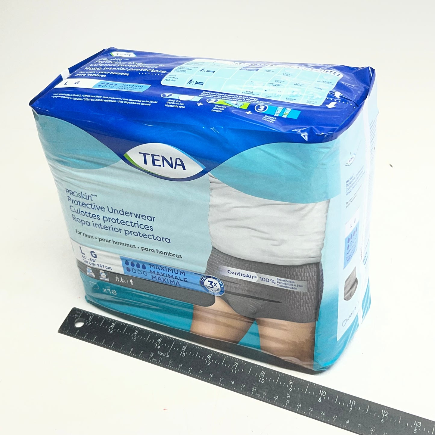 TENA (18 PACK) Proskin Protective Underwear for Men Sz L White 37712-05