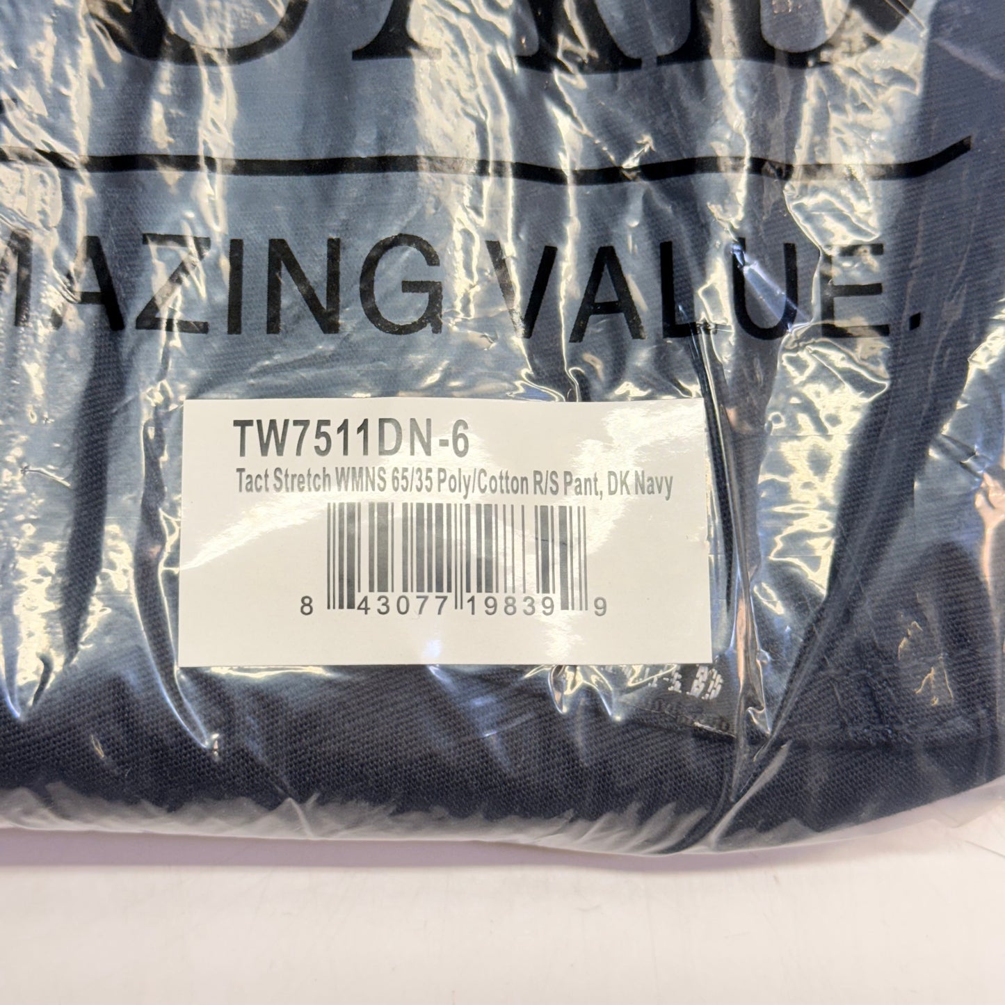 TACT SQUAD Tact Stretch Mini Ripstop Trouser Poly/Cotton Men's Sz 6 Dk Navy T7511