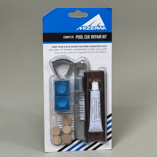 MIZERAK (2 PACK) Complete Pool Cue Repair Kit 6 Piece 13mm Replacement Tips P1812