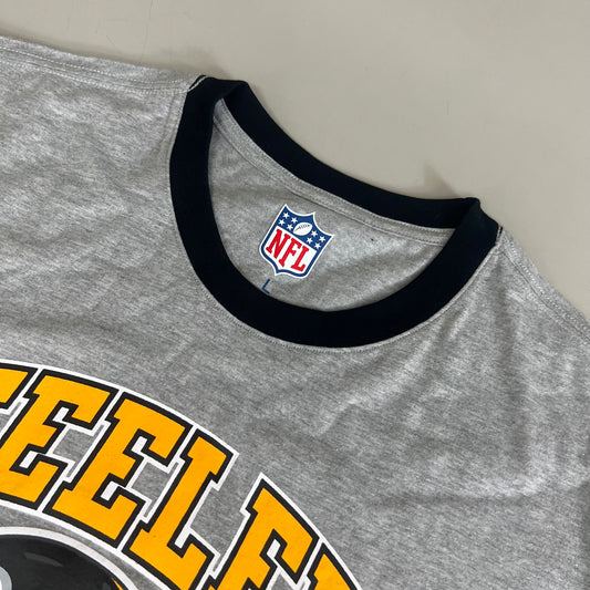 NFL G-lll Sport Steelers Black Label T-shirt Men's Sz L Black/Gray/ Yellow