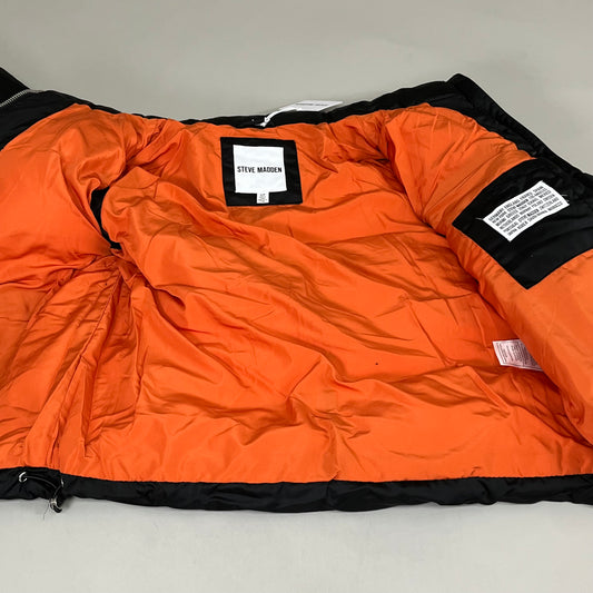 DKNY Boys' Winter Jacket Insulated Quilted Puffer Parka Small Black