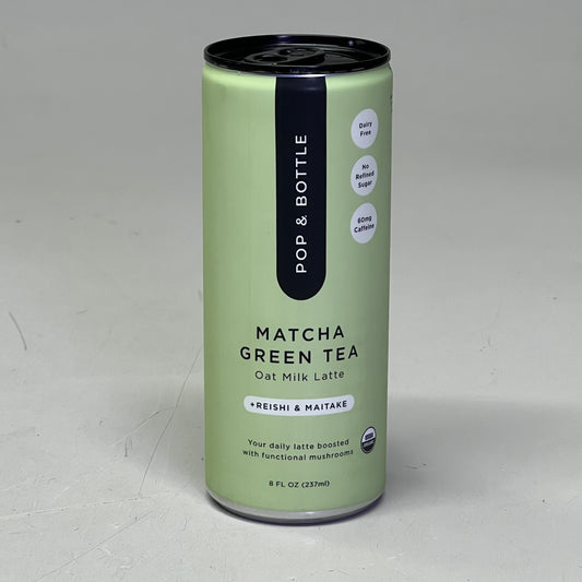 ZA@ POP & BOTTLE (12 PACK) Matcha Green Tea Reishi & Maitake 8 fl oz BB 11/25