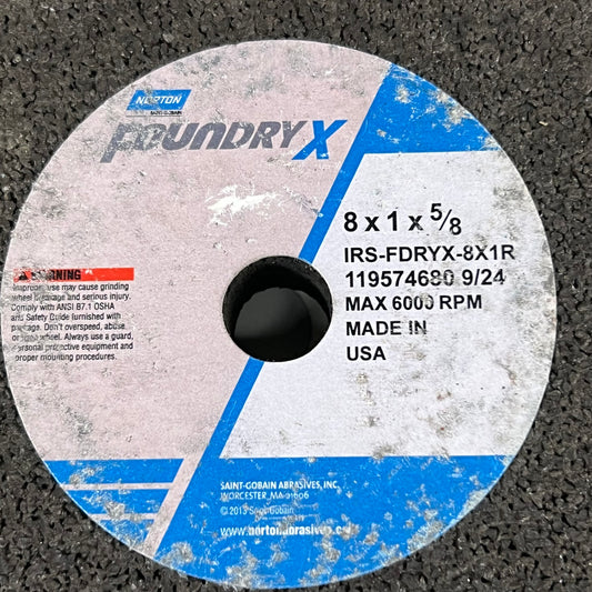 NORTON FOUNDRY Grinding Wheel 8" x 1" x 5/8" 9/24 grit Black IRS-FDRYX-8X1R