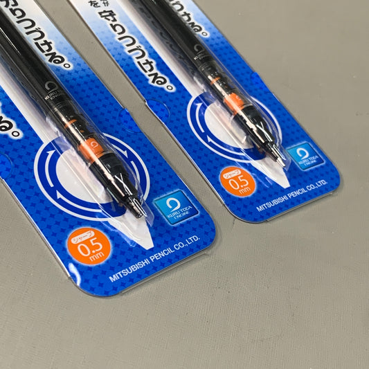 UNI 2-PACK! Mitsubishi Mechanical Pencil Kuru Toga .05mm Black M5-452 1P (New)