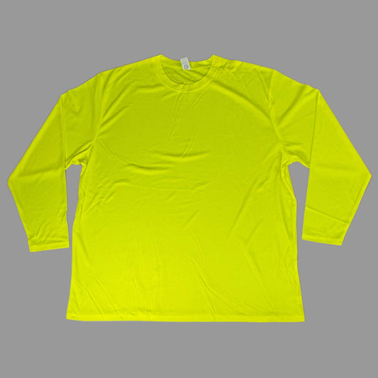 EG-PRO (4 PACK) Long Sleeve High Visibility Shirt 100% Poly SZ 3X Safety Yellow