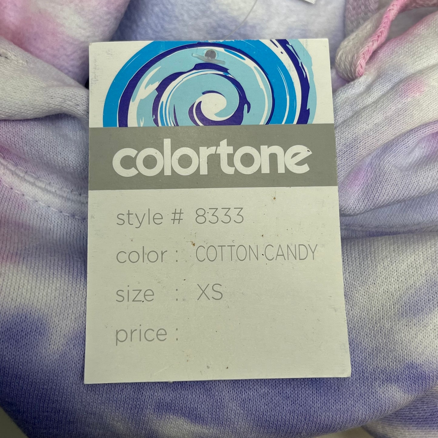 COLORTONE Sweat Shirt Crop Top Tie Dye Hoodie Women's Sz XS Cotton Candy 8333
