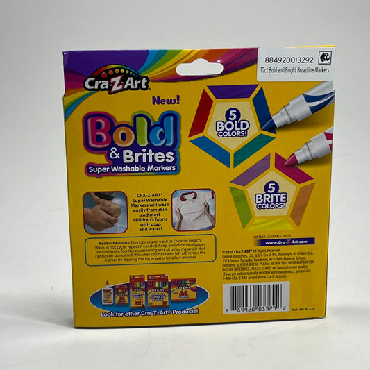 CRA-Z-ART (10 PACK) Bold & Brites Super Washable Markers 01329