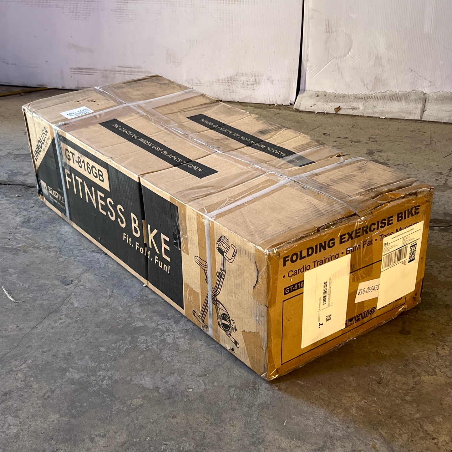 LINBOLUSA Indoor Exercise Bike GT-8116GB, Grey & Black (New Other, Distressed Box)