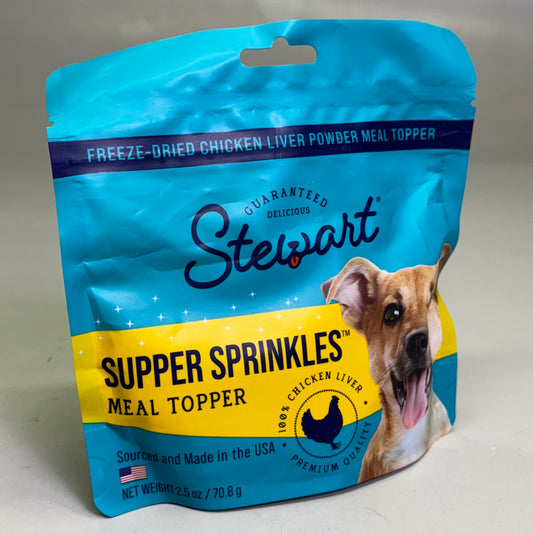 STEWART (12 PACK) Supper Sprinkles Chicken Liver Meal Topper 2.5 oz BB 09/25