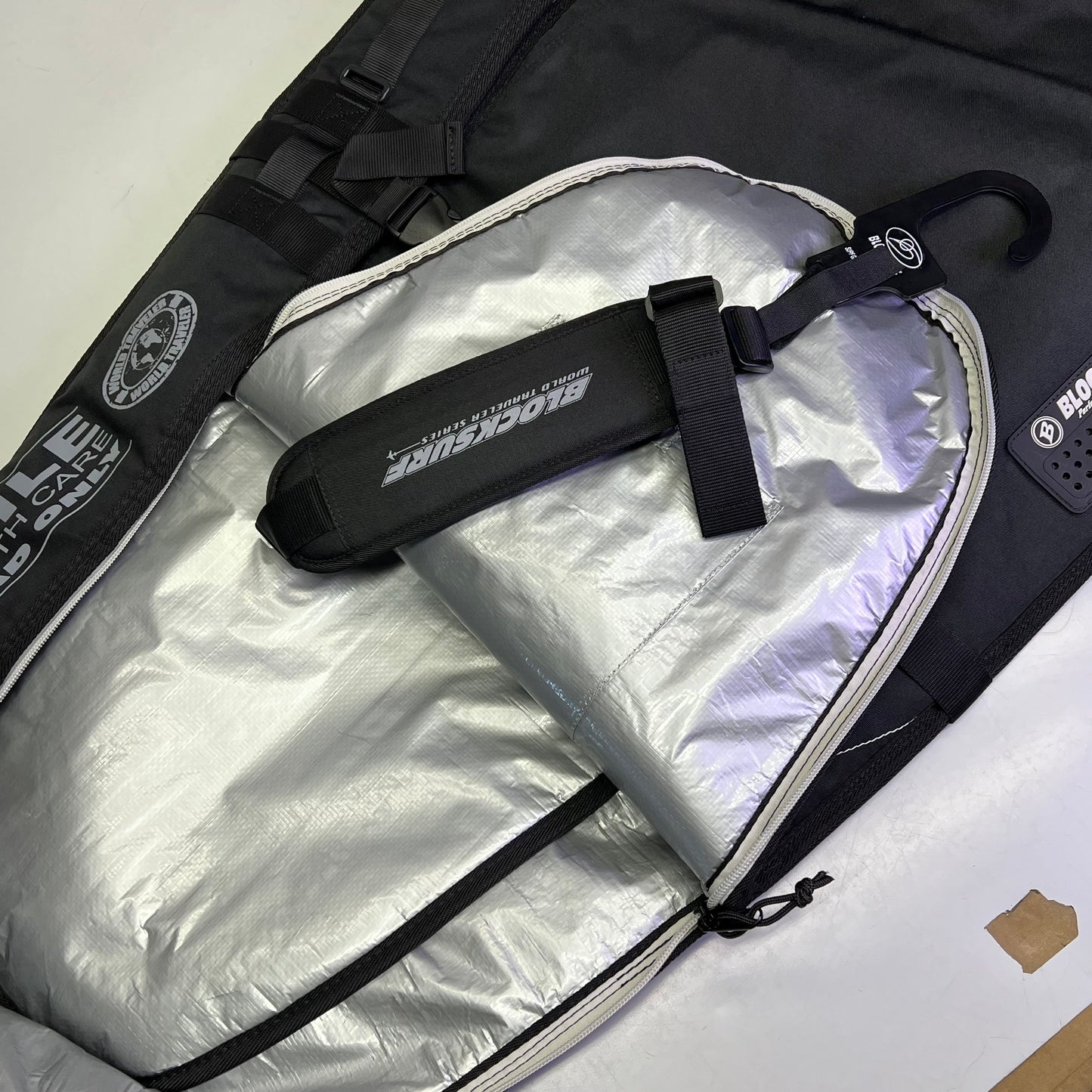 BLOCK SURF Double Coffin World Traveler Series Board Bag 6'6" - Holds 2 - 3 Black