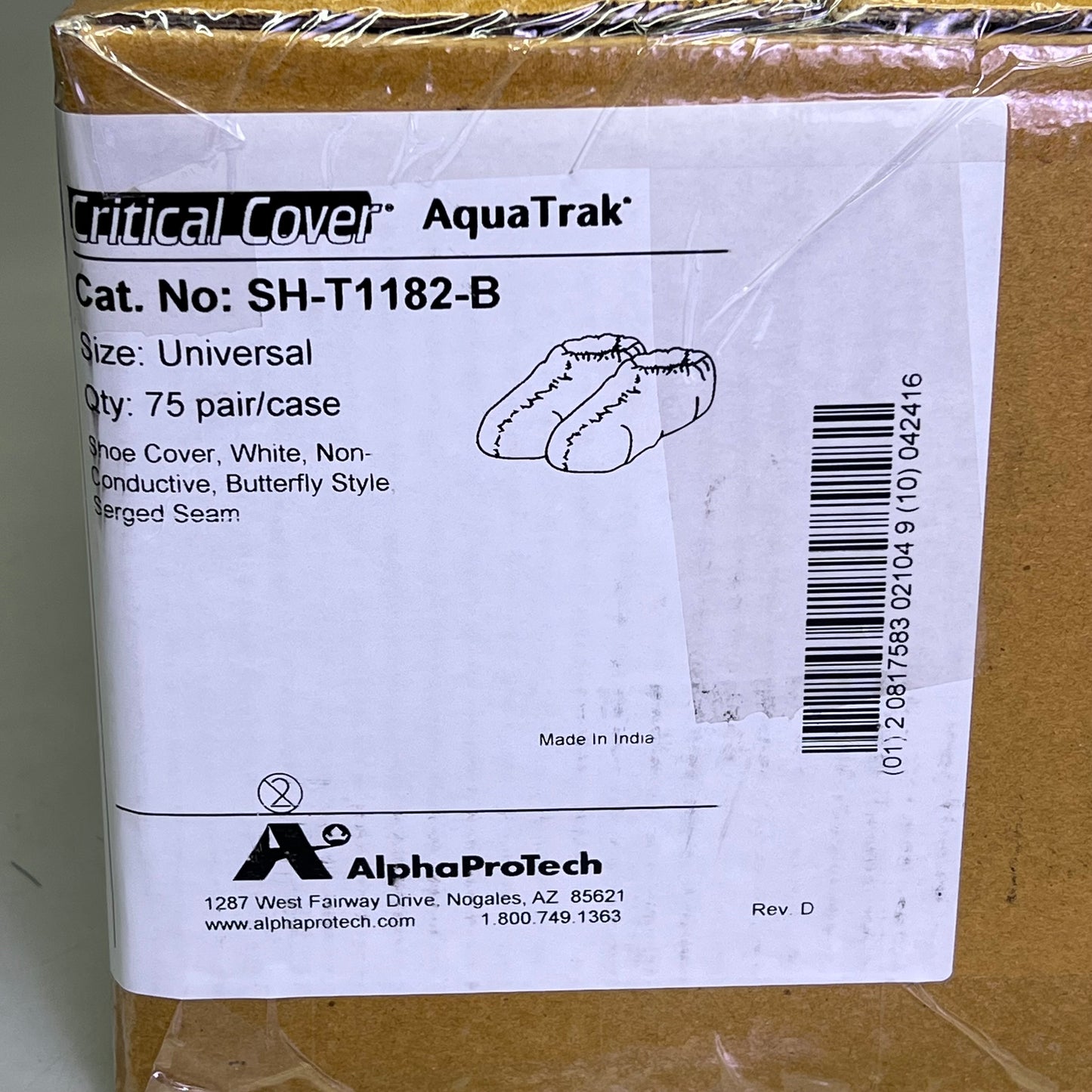 CRITICAL COVER (75 PAIRS) AlphaTrak Disposable Shoe Covers White SH-T1182-B