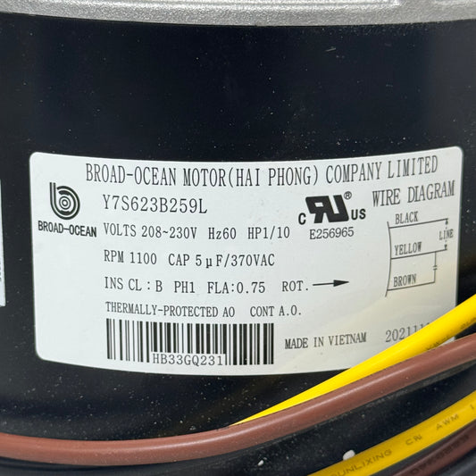 ICP BROAD OCEAN Fan Motor 12lbs 1191327
