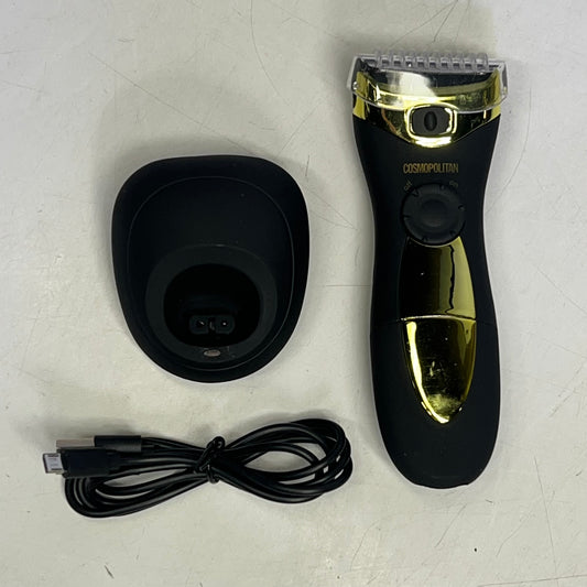 COSMOPOLITAN Cordless Portable Rechargeable Lady Shaver Black & Gold 2021-7281