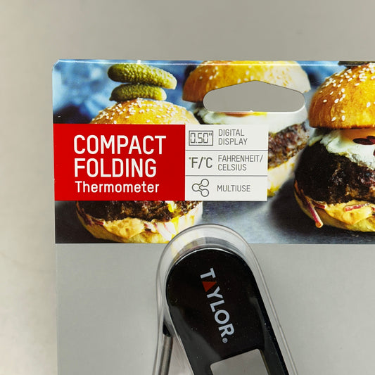 TAYLOR Compact Folding Thermometer Fahrenheit/Celsius Black (New)