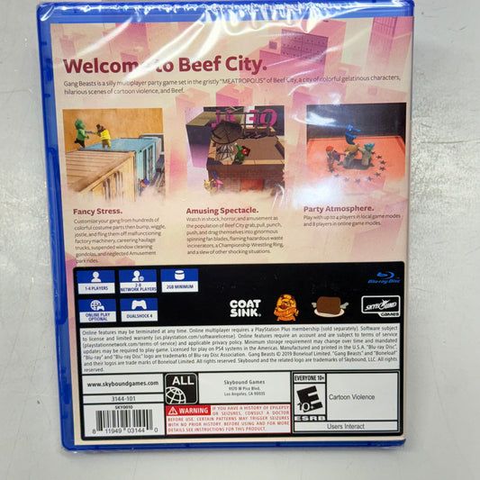 SONY PLAY STATION (PS4) Gang Beasts Video Game 3144-101 New